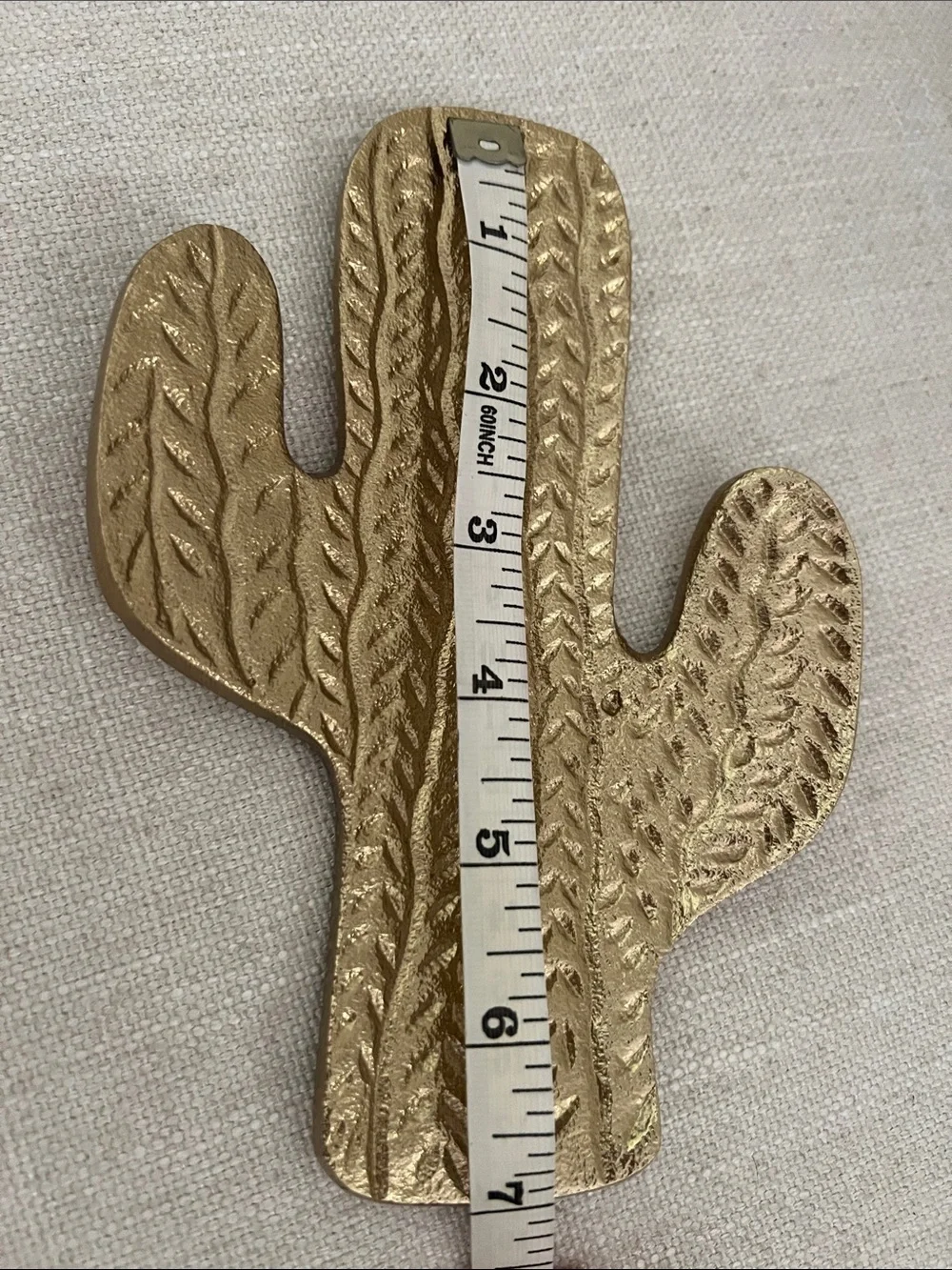 Brass Gold-Look Cactus Trinket Tray | Decorative Home Accent